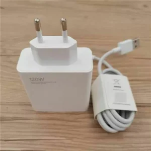 Carregador Completo Turbo Power Xiaomi Cabo USB + Cabo Tipo C 120W