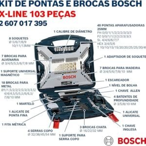 Kit de pontas e brocas em titânio Bosch X-Line com 103 peças