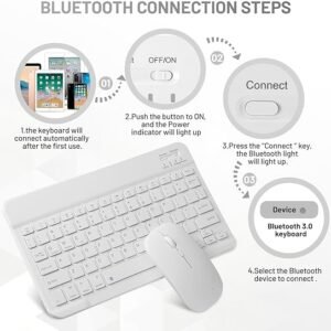 Kit de teclado e mouse Bluetooth recarregável portátil sem fio