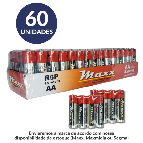 Pilha AAA Palito com 60 Unidades